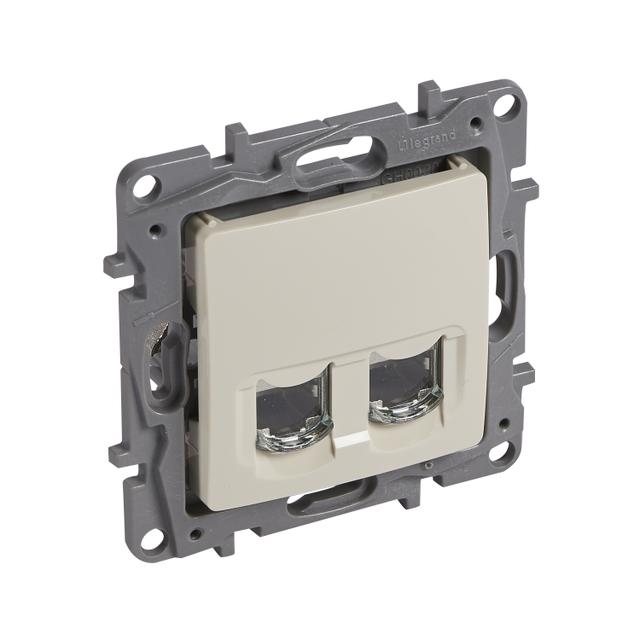 Niloe - Gniazdo 2Xrj45 Kat. 6 Stp Kremowe 664876 LEGRAND