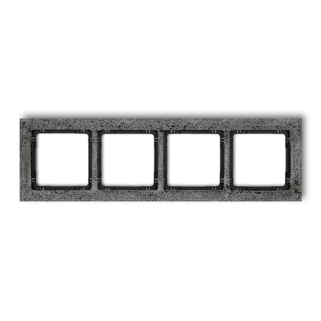 DECO Ramka uniwersalna poczwórna - beton (ramka: antracytowa; spód: czarny)