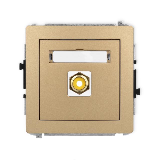 DECO Mechanizm gniazda pojedynczego RCA (typu cinch - żółty, pozłacany) złoty metalik