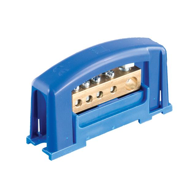 Zacisk ochronny 1x25, 4x10, niebieski z pokrywą