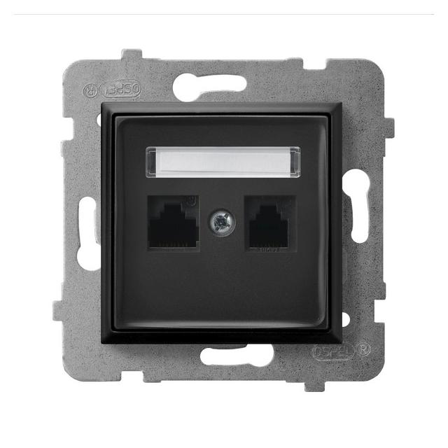 ARIA Gniazdo komputerowe podwójne, kat. 5e MMC - kolor czarny metalik