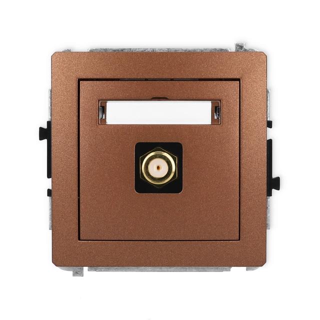 DECO Mechanizm gniazda antenowego pojedynczego typu F (SAT) pozłacany brązowy metalik