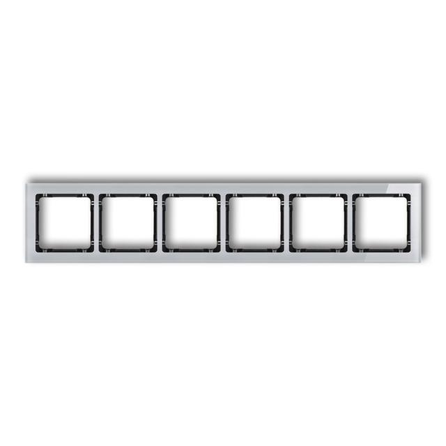 DECO Ramka uniwersalna sześciokrotna - efekt szkła (ramka: szara; spód: czarny)