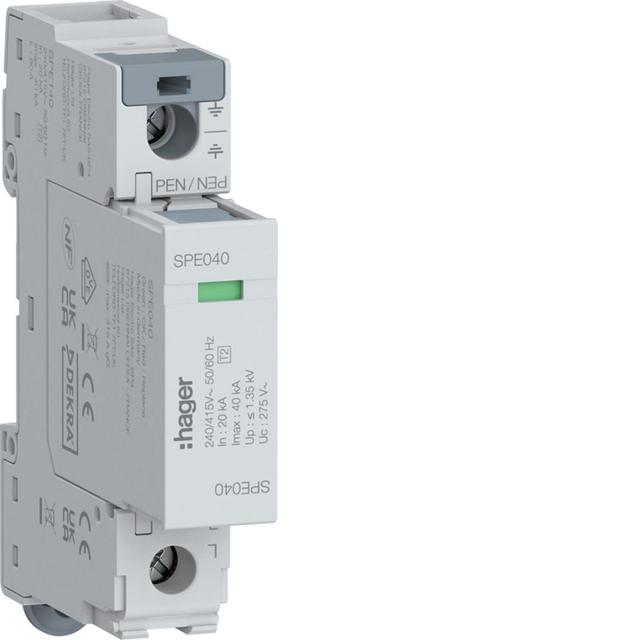 SPD Ogranicznik przepięć T2 1P sieć TNC In=20kA Imax=40kA Up?1,35kV