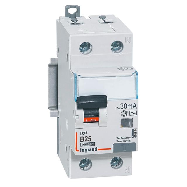 WYŁĄCZNIK RÓŻNICOWONADPRĄDOWY P 312 2P B 25A 30MA TYP AC 10KA SERII DX3, Legrand