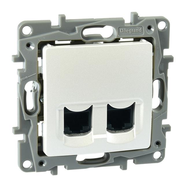 NILOE SELECTION - GNIAZDO 2 X RJ 45 KAT. 6 UTP PERŁA, Legrand