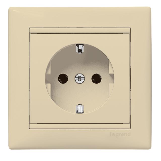 VALENA GNIAZDO POJEDYNCZE 2P+Z SCHUKO KREM 16A-250V~, Legrand
