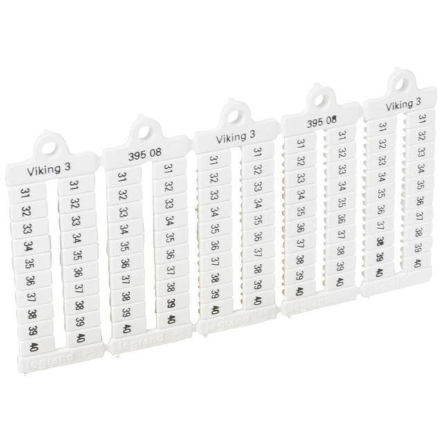 Płytki Oznaczników Viking3 Szerokość 5Mm /31-40/ Poziome /1000Szt./ 039508 LEGRAND