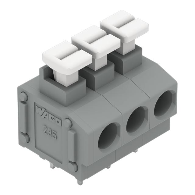 Listwa zaciskowa do płytek drukowanych 3-biegunowa szara raster 5/5,08mm /70szt./ 235-403/331-000 WAGO