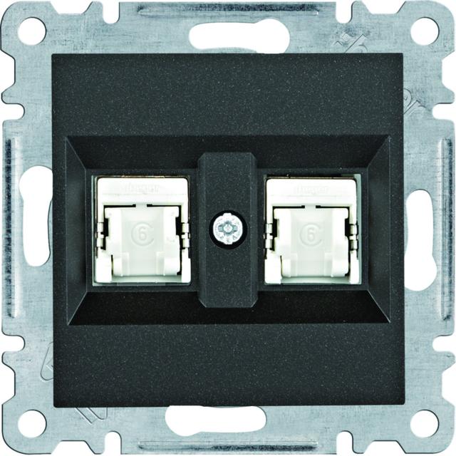 lumina Gniazdo komputerowe podwójne RJ45 kat.6 FTP, czarny