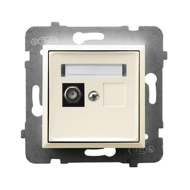 ARIA Gniazdo antenowe typu F pojedyncze - kolor ecru