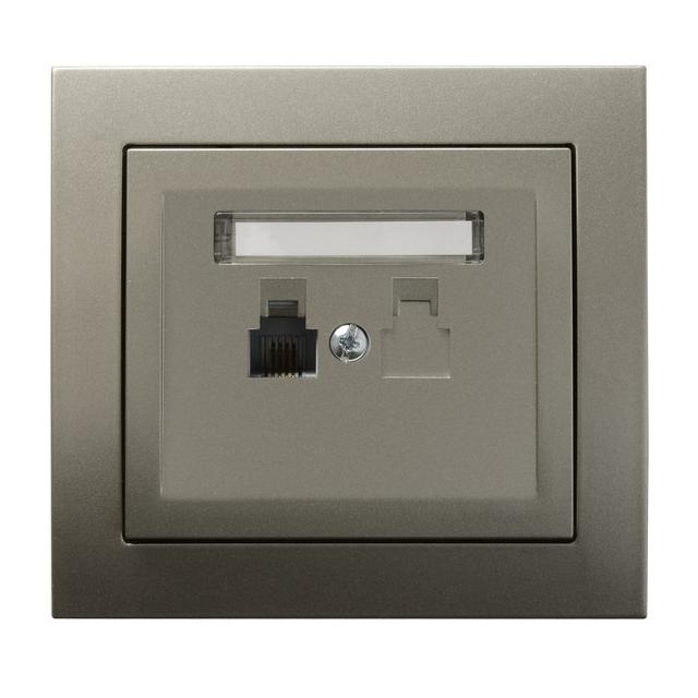 KIER Gniazdo telefoniczne pojedyncze - kolor satyna light