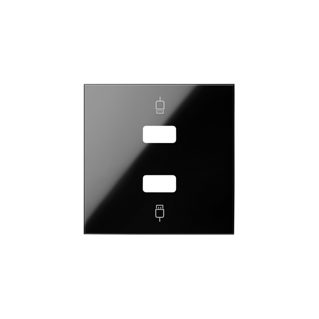 Simon 100 Pokrywa do gniazda USB podwójnego czarny