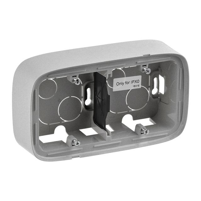 VALENA ALLURE - PUSZKA NATYNKOWA PODWÓJNA ALUMINIUM, Legrand