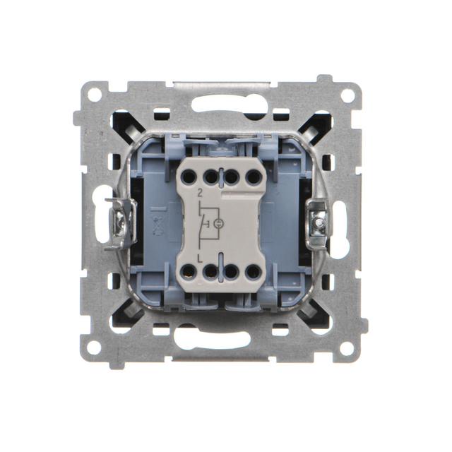 Simon 55 Przycisk zwierny /światło/ z podświetleniem LED szybkozłączka Czarny mat TS1L.01/149 KONTAKT