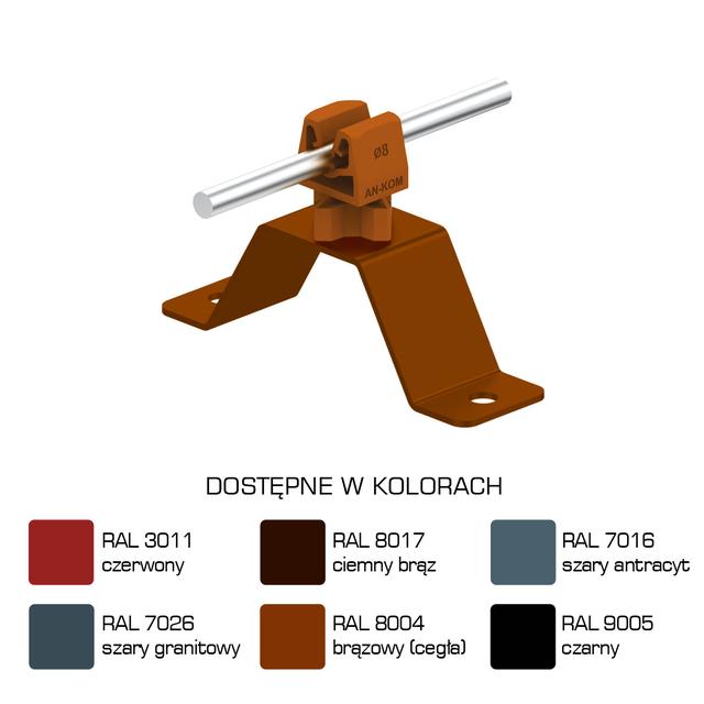 AN-11WN/LA/ Uchwyt przykręcany H=3,5cm Z-zatrzask /LA/ brązowy