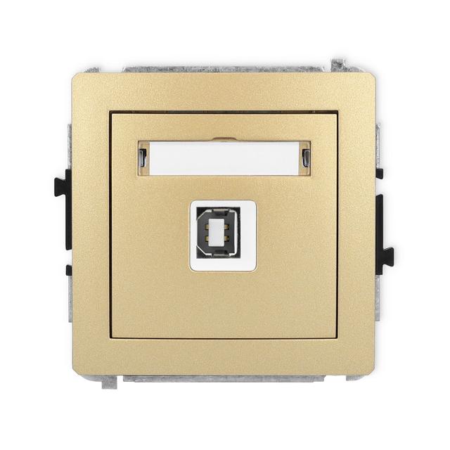 DECO Mechanizm gniazda pojedynczego USB A-B 2.0 złoty