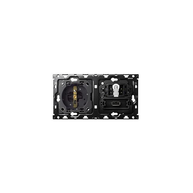 Simon 100 Zestaw 2-krotny: 1 gniazdo + 1 łącznik schodowy + 1 ładowarka USB SmartCharge 21 A 10010225-039 KONTAKT
