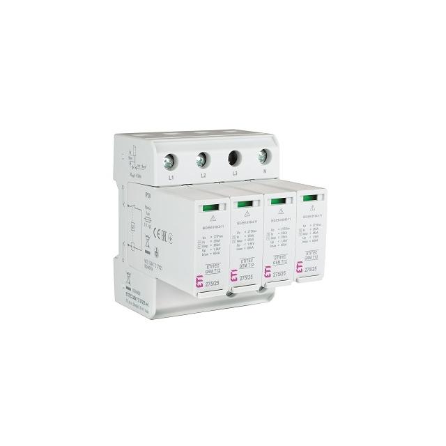 Ogranicznik przepięć T1+T2 (B+C) - iskiernik TEC GSM T12 275/25 3+1 002440610 ETI