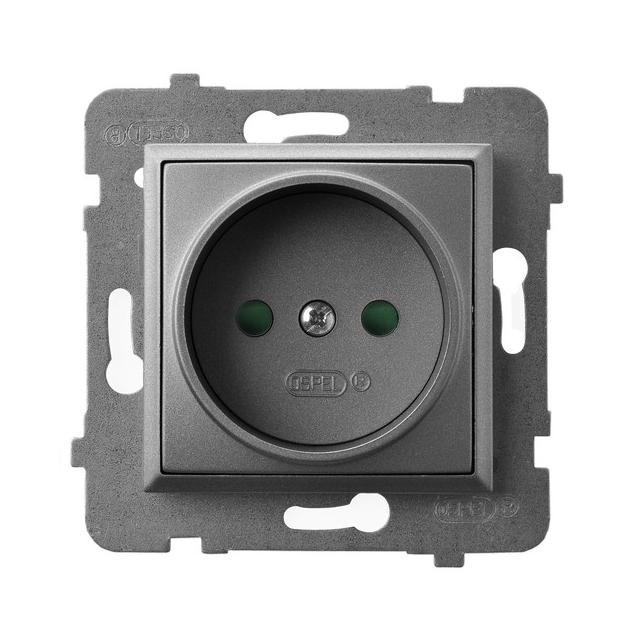 ARIA Gniazdo pojedyncze z przesłonami torów prądowych - kolor szary mat