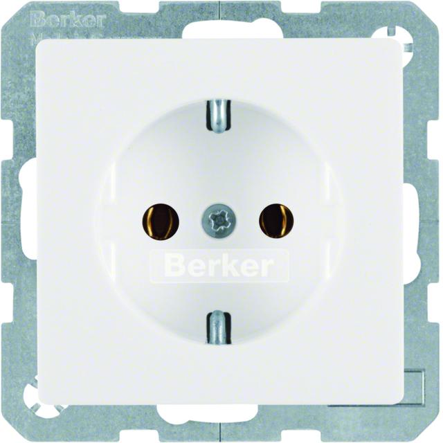 BERKER Q.x Gniazdo SCHUKO kompletne biały aksamit 47436089 HAGER
