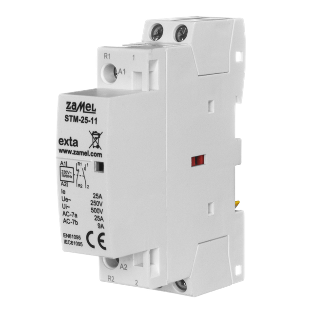 STYCZNIK MODUŁOWY INSTALACYJNY 25A, 1xNO + 1xNC, 230V AC, TYP: STM-25-11
