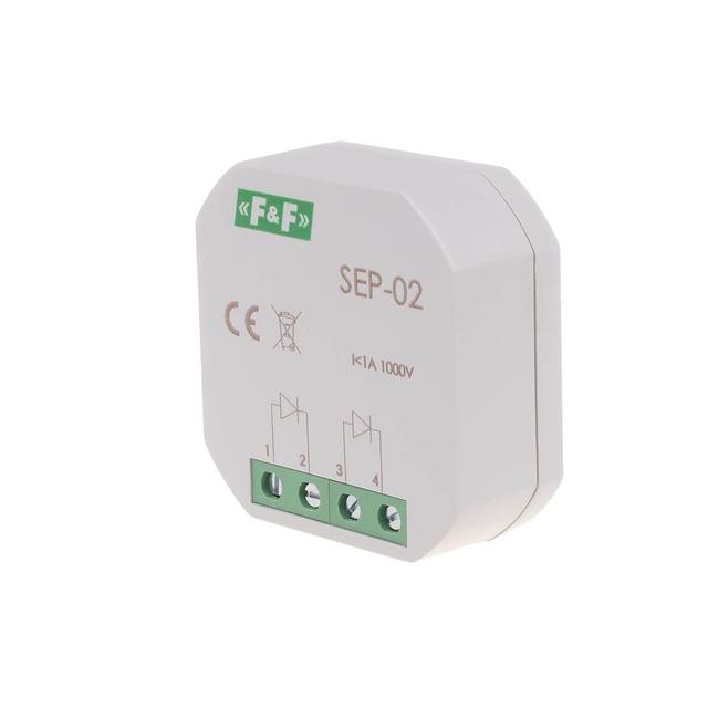 Separator sygnału wejściowego 1A 1000V montaż w puszce podtynkowej fi60 SEP-02 F&F