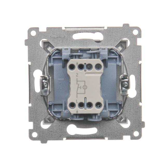 Simon 54 Przycisk „światło” z podświetleniem LED 10A szybkozłączka srebrny mat