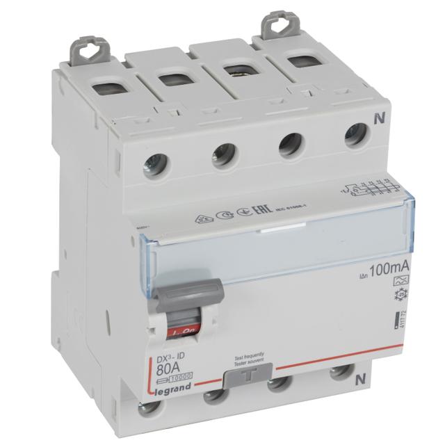 Wyłącznik Różnicowoprądowy P 304 4P 80A 100Ma Typa DX3 411772 LEGRAND