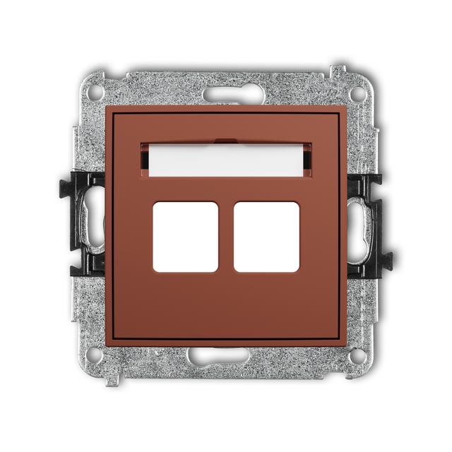 MINI Gniazdo antenowe multimedialne podwójne bez modułu (standard Keystone) terakota 63MGM-2P KARLIK