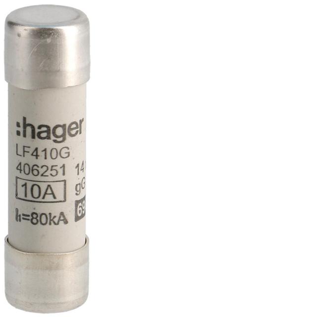 Wkładka bezpiecznikowa cylindryczna CH-14 14x51mm gG 10A 500VAC LF410G HAGER