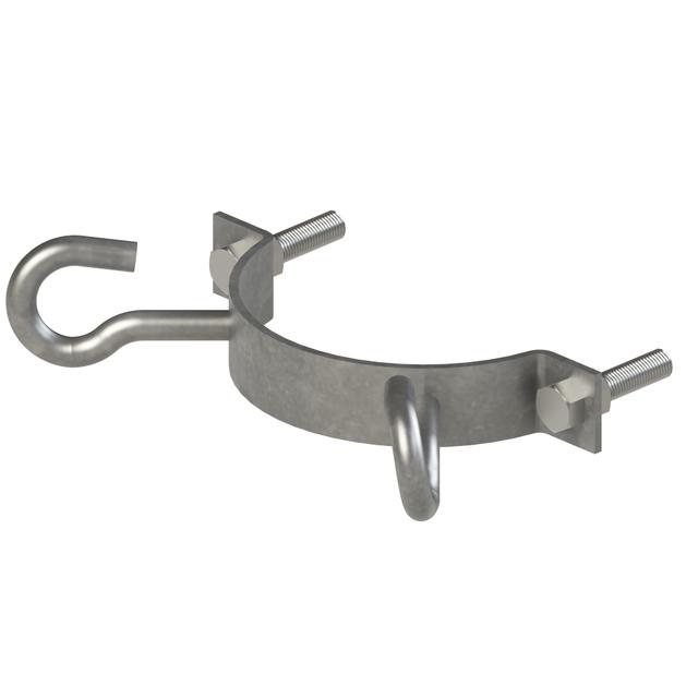 Uchwyt słupa wirowego narożny z hakiem 2x M20  (O 200-240mm)