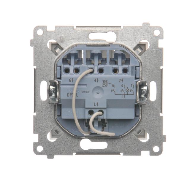 Simon 54 Przycisk potrójny z podświetleniem LED 10A szybkozłączka złoty mat