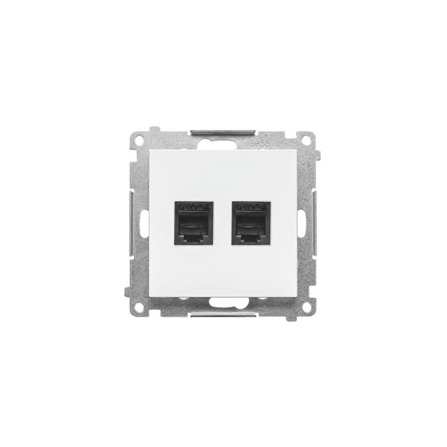 Simon 55 Gniazdo telefoniczne podwójne RJ12 Biały mat