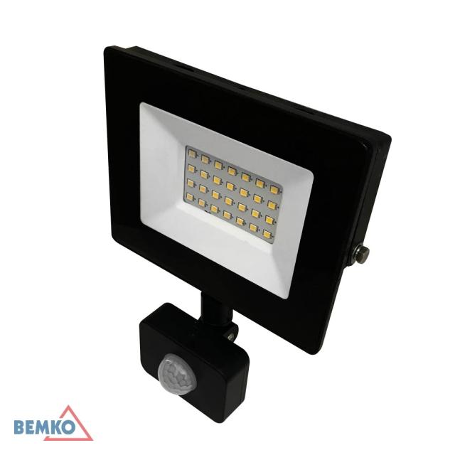 NAŚWIETLACZ LED SMD KASTEL 20W 4000K 1600LM IP65 CZARNY CZ. PIR