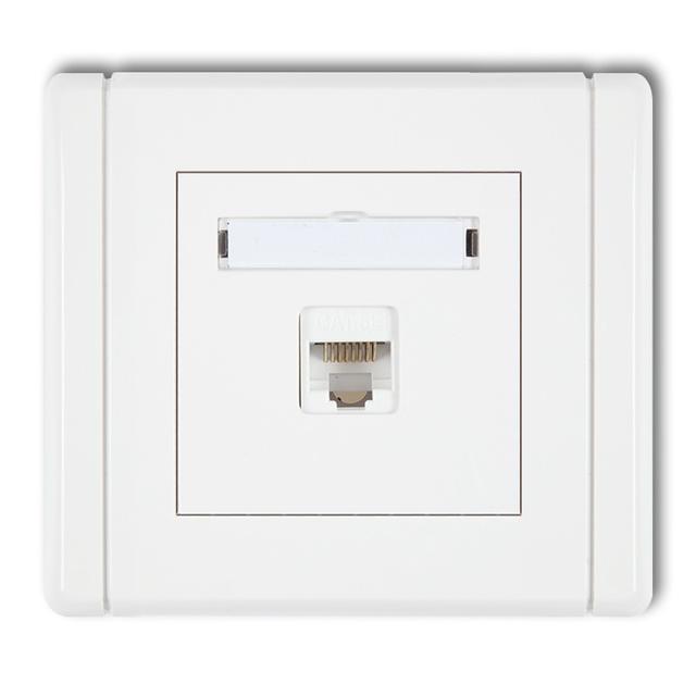 FLEXI Gniazdo komputerowe pojedyncze 1xRJ45, kat. 5e, 8-stykowe biały FGK-1 KARLIK