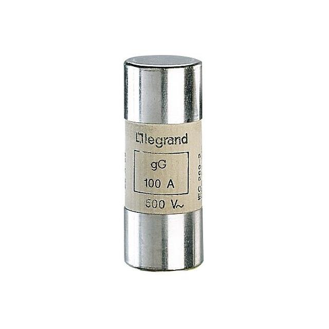 WKŁADKA BEZPECZNIKOWA CYLINDRYCZNA BEZ SYGNALIZACJI GG 100A 22X58 HPC, Legrand