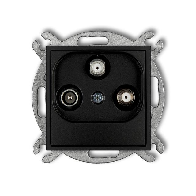 ICON Mechanizm gniazda abonenckiego 2 wyjścia SAT + TV czarny mat