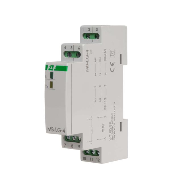Licznik czasu pracy z wyjściem MODBUS RTU 4-kanałowy 1 moduł MAX-MB-LG-4LO F&F