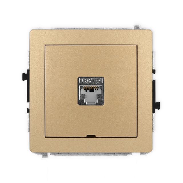 DECO Mechanizm gniazda komputerowego pojedynczego 1xRJ45, kat. 5e, ekranowany, 8-stykowy, bez pola o