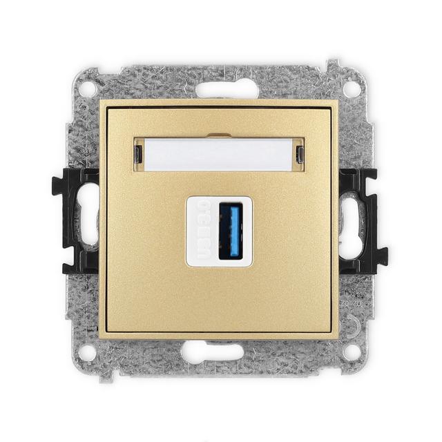 ICON Mechamizm gniazda pojedynczego USB A-A 3.0 złoty
