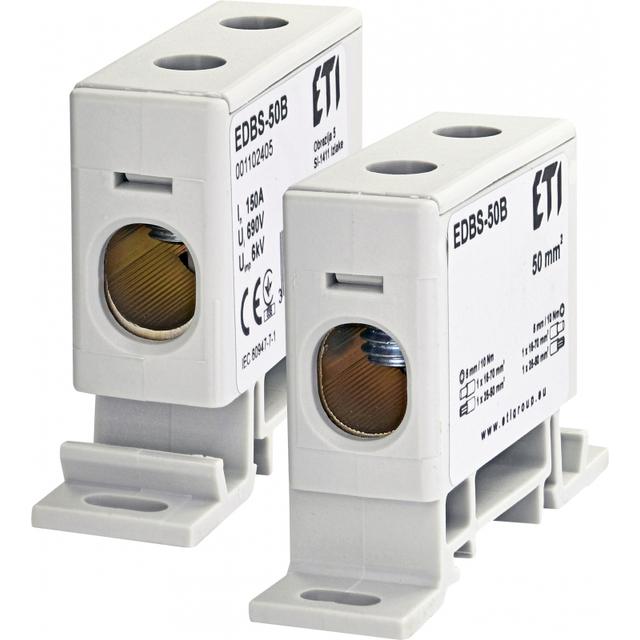 Zacisk 150A 1-torowy 16-70mm2 do przewodów AL/Cu szary EDBS-50B 001102405 ETI