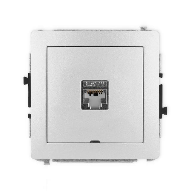 DECO Mechanizm gniazda komputerowego pojedynczego 1xRJ45, kat. 5e, ekranowany, 8-stykowy, bez pola o