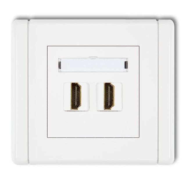 FLEXI Gniazdo podwójne HDMI 2.0, 4K biały FHDMI-2 KARLIK