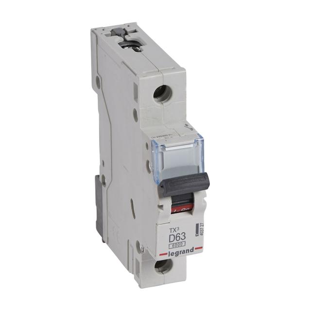 Wyłącznik Nadprądowy S 301 1P D63A 6kA TX3 403727 LEGRAND