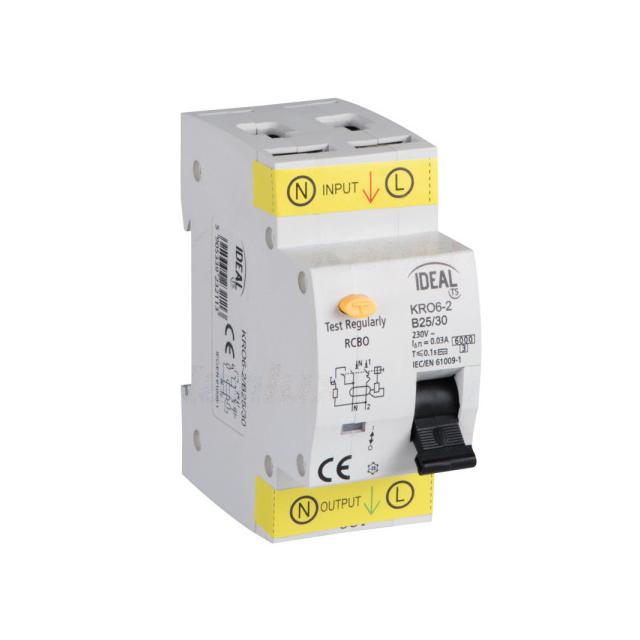 Wyłącznik różnicowo-prądowy z zabezpieczeniem nadmiarowo-prądowym KRO6-2/B25/30