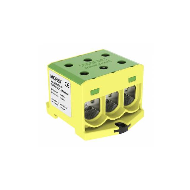 MAA3150Y10 Złączka szynowa gwintowa AL/CU/ 25 - 150 mm2/ TS 35/ 1 tor, 6 otw. zaciskowych - (OTL150-