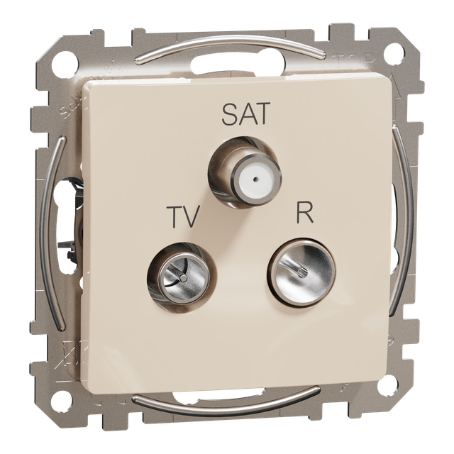 Sedna Design & Elements Gniazdo antenowe R-TV-SAT przelotowe 10dB beżowy SDD112488 SCHNEIDER