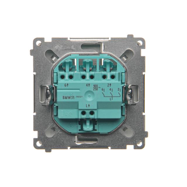 Simon Basic Łącznik potrójny 10A szybkozłączka srebrny mat