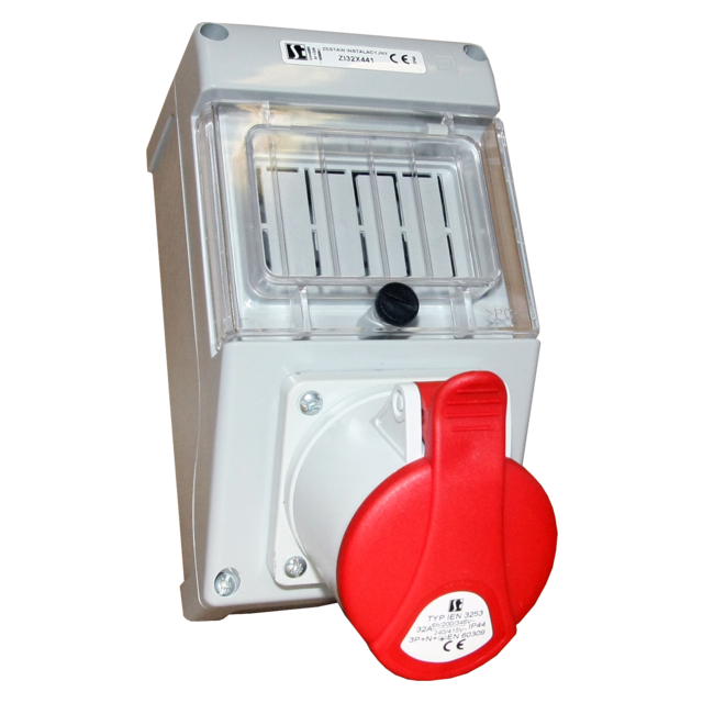 ZESTAW INSTALACYJNY IP44 BEZ WYŁ.16 A P+N+PE,PRAWE GN.BOCZNE,M25